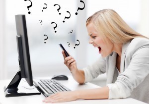 picture of angry woman shouting at phone